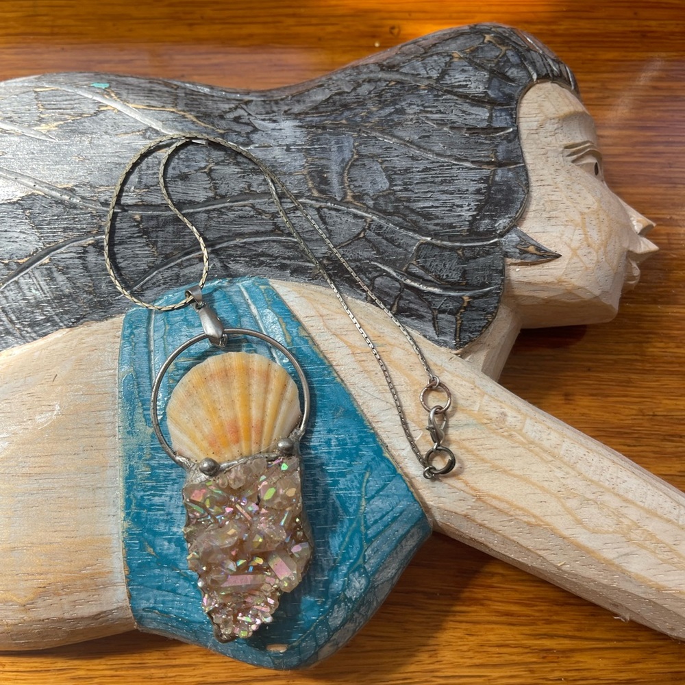 Shell and crystal necklace